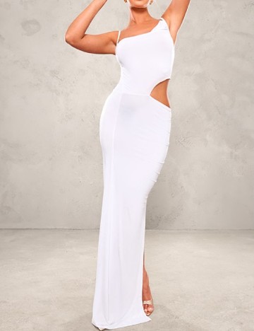 Rochie lunga PRETTYLITTLETHING, alb