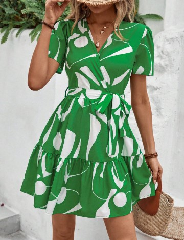 Rochie scurta SHEIN, verde