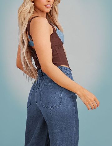 Top PRETTYLITTLETHING, albastru/maro