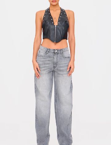 Top PRETTYLITTLETHING, negru