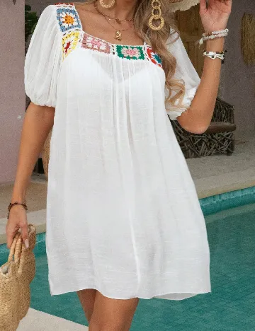 Rochie de plaja SHEIN, alb