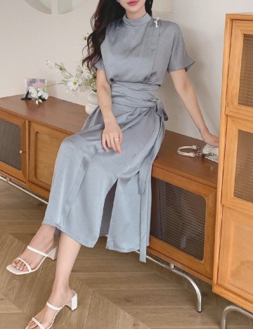 Rochie medie Dazy, gri