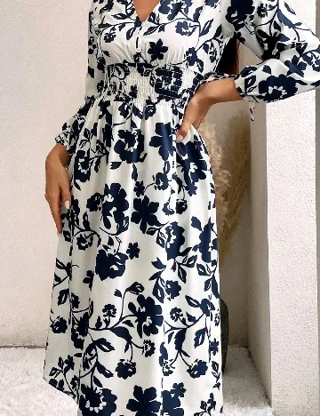 Rochie medie SHEIN, ecru/albastru