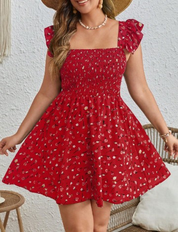 Rochie scurta SHEIN CURVE, rosu