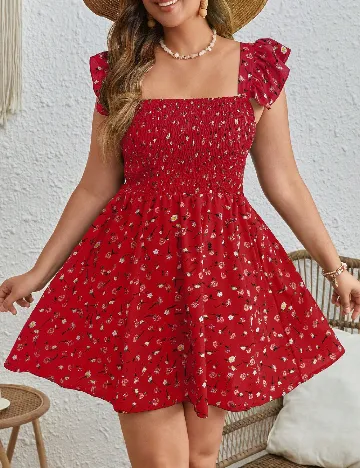 Rochie scurta SHEIN CURVE, rosu