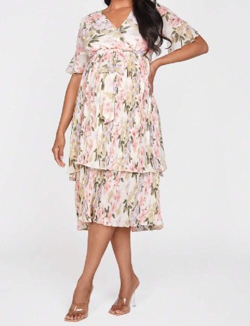 Rochie medie SHEIN Maternity, ecru