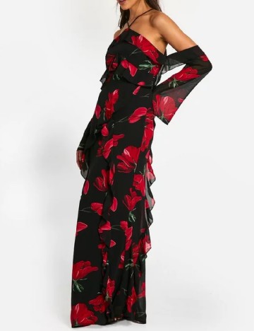 Rochie lunga Boohoo, negru