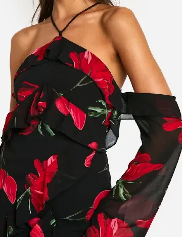 Rochie lunga Boohoo, negru