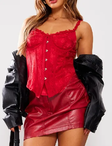 Corset PRETTYLITTLETHING, rosu