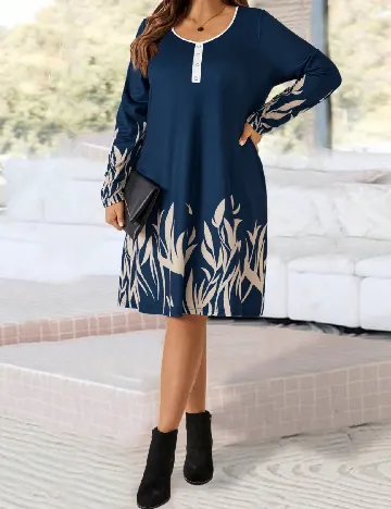 Rochie scurta Emery Rose Curve, bleumarin
