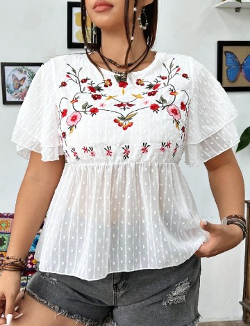 Bluza SHEIN CURVE, alb