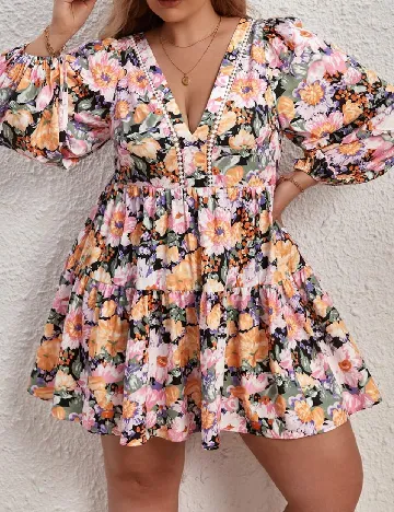 Rochie scurta SHEIN CURVE, floral print