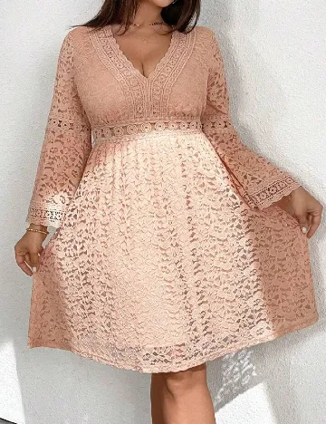 Rochie scurta SHEIN CURVE, roz pudra