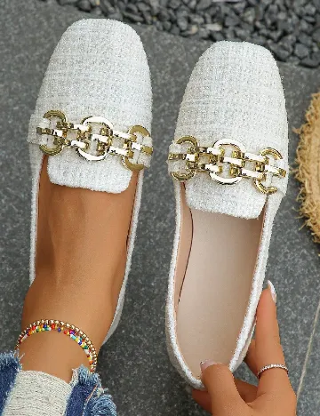 Mocasini SHEIN, ecru