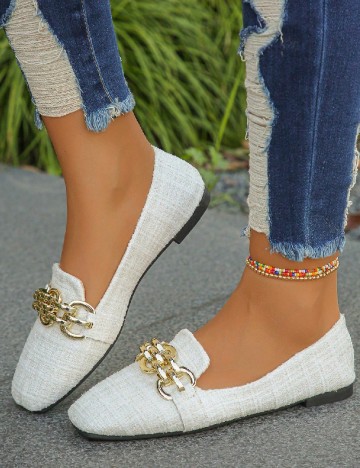 Mocasini SHEIN, ecru
