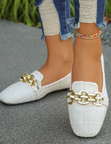 Mocasini SHEIN, ecru