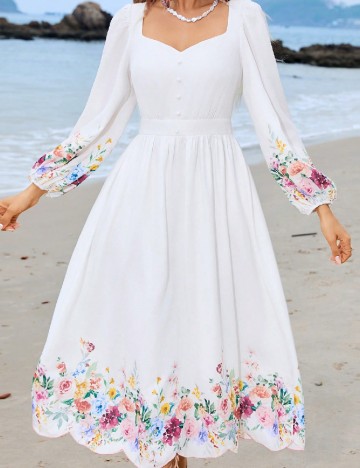 Rochie medie SHEIN, alb
