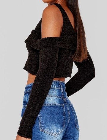 Top PRETTYLITTLETHING, negru