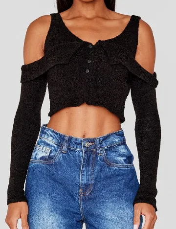 Top PRETTYLITTLETHING, negru