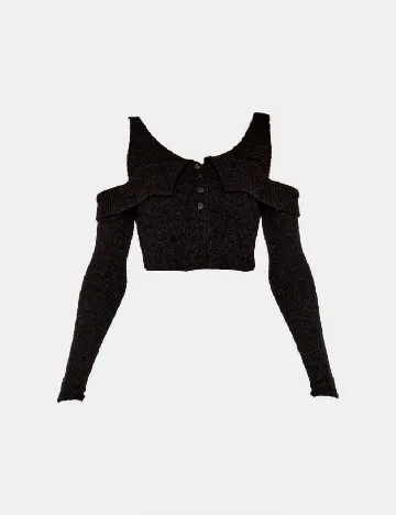 Top PRETTYLITTLETHING, negru