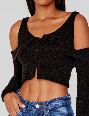 Top PRETTYLITTLETHING, negru