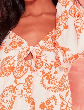 Rochie scurta PRETTYLITTLETHING, crem/portocaliu