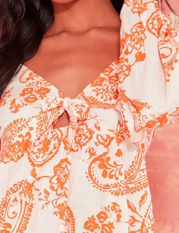 Rochie scurta PRETTYLITTLETHING, crem/portocaliu