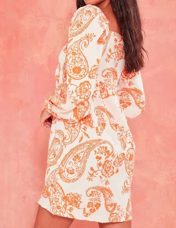 Rochie scurta PRETTYLITTLETHING, crem/portocaliu