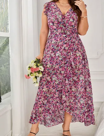 Rochie lunga SHEIN CURVE, floral print