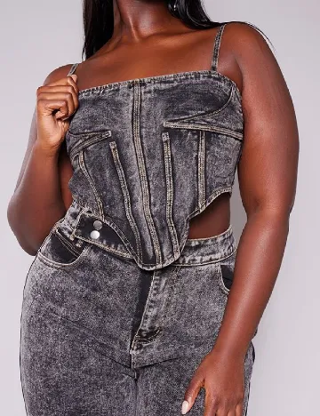 Top PRETTYLITTLETHING Plus Size, gri