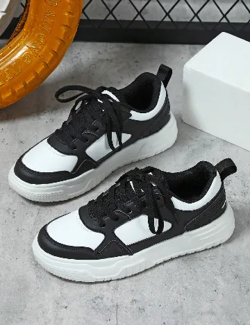 Adidasi Shein Kids, alb/negru