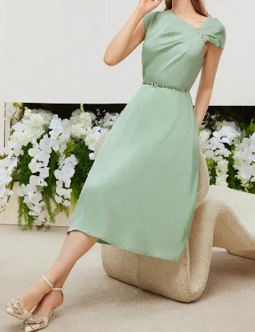 Rochie medie MOTF, verde