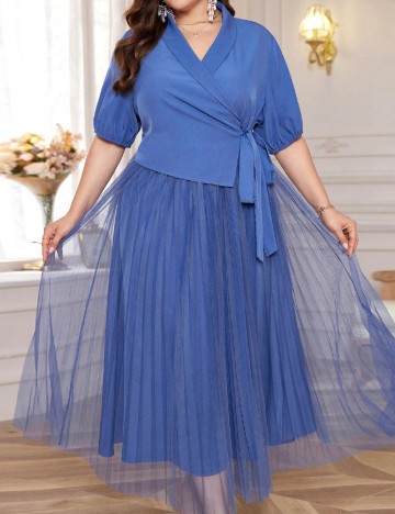 Rochie medie SHEIN CURVE, albastru