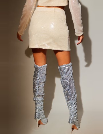 Fusta PRETTYLITTLETHING, crem