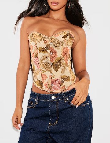 Corset PRETTYLITTLETHING, floral print