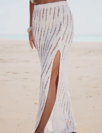 Fusta de plaja PRETTYLITTLETHING, alb