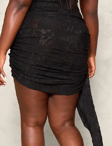 Fusta PRETTYLITTLETHING Plus Size, negru