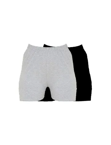 Set Pantaloni scurti 2 perechi PRETTYLITTLETHING, negru/gri
