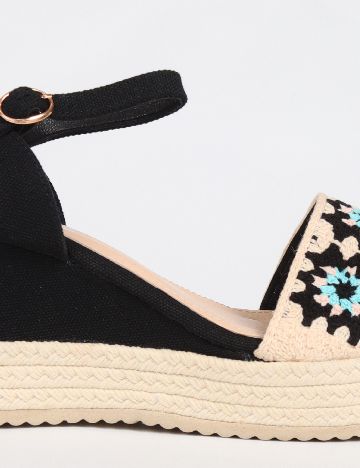 Sandale SHEIN, negru/crem