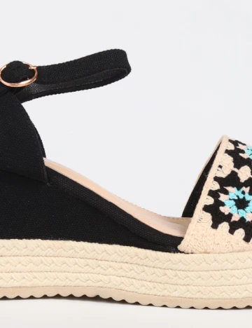 Sandale SHEIN, negru/crem