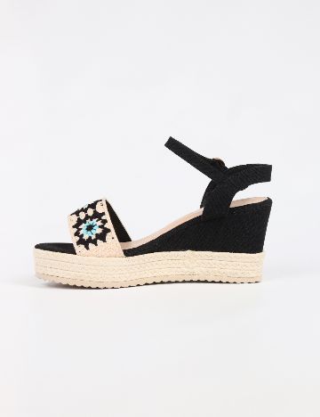 Sandale SHEIN, negru/crem