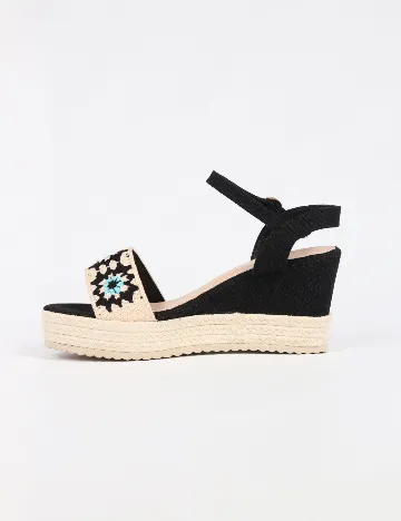 Sandale SHEIN, negru/crem