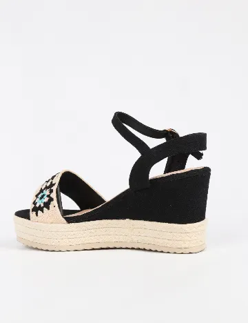Sandale SHEIN, negru/crem