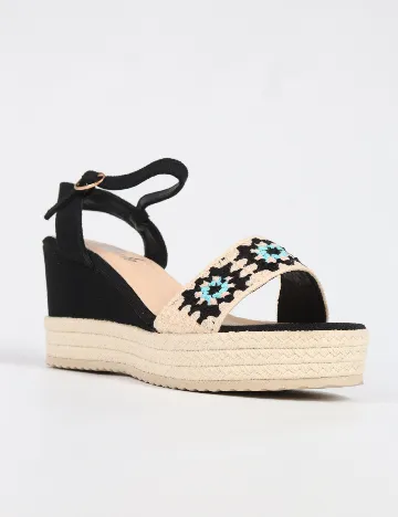 Sandale SHEIN, negru/crem