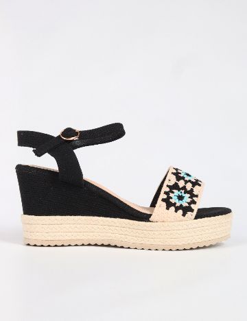 Sandale SHEIN, negru/crem