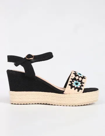Sandale SHEIN, negru/crem