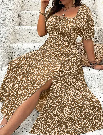 Rochie medie SHEIN CURVE, maro