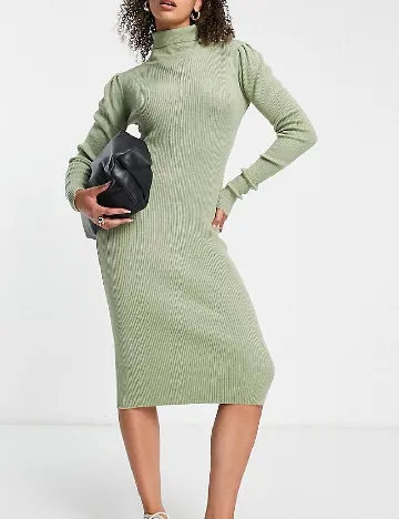 Rochie medie Brave Soul, verde
