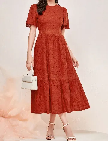 Rochie medie SHEIN, caramiziu