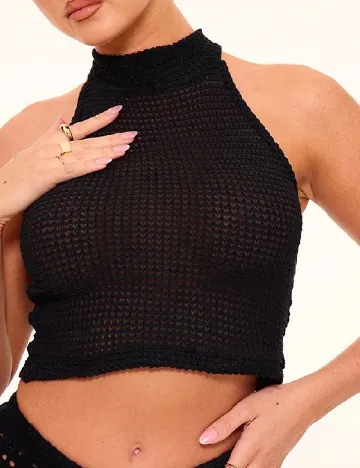 Top PRETTYLITTLETHING, negru